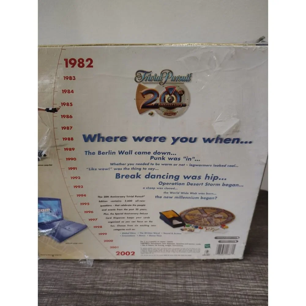 VTG Trivial Pursuit 20th Anniversary Board Game 2002 Sealed Hasbro Deluxe NOS